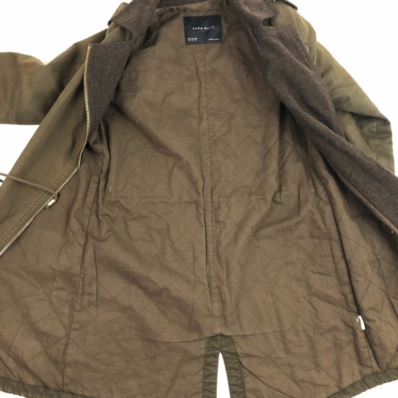 ZARA Brown Canvas Utility full zip Jacket XS - Picture 3 of 7
